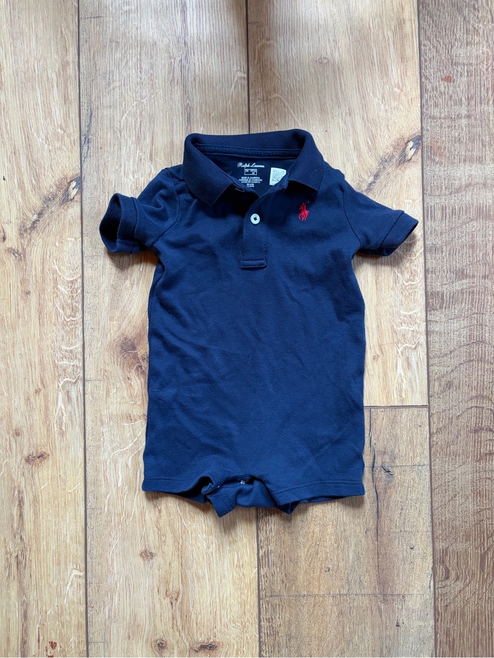 Ralph Lauren Navy Polo Baby Soft Cotton Shortall